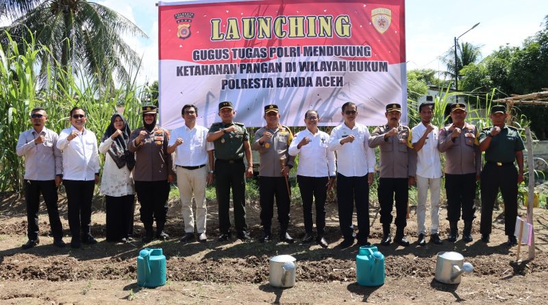 Kapolresta Banda Aceh Bersama Forkopimda Ikuti Launching Gugus Tugas Polri Mendukung Ketahanan Pangan Secara Virtual